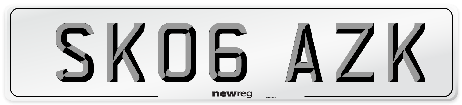 SK06 AZK Number Plate from New Reg